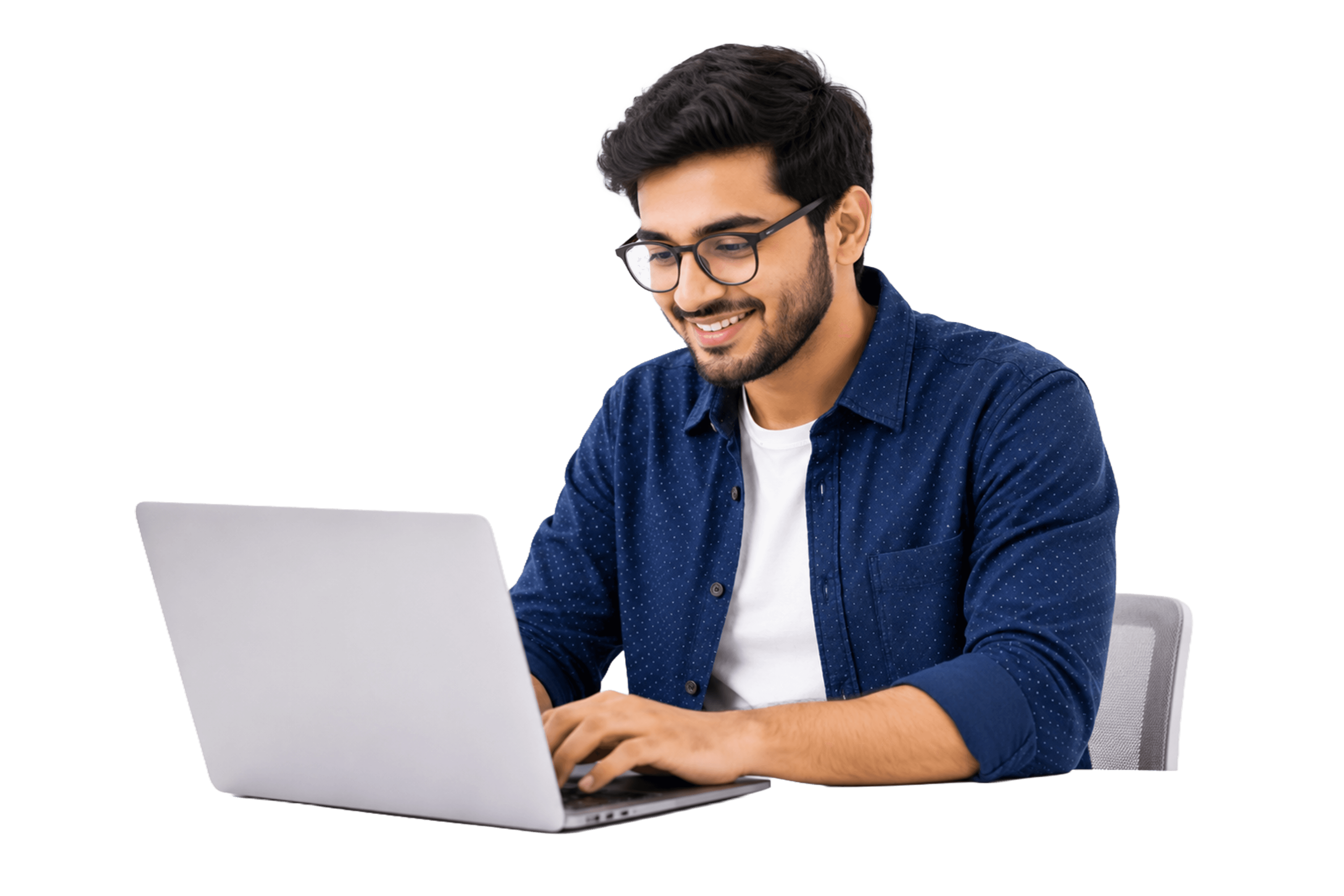 Professional working on a laptop