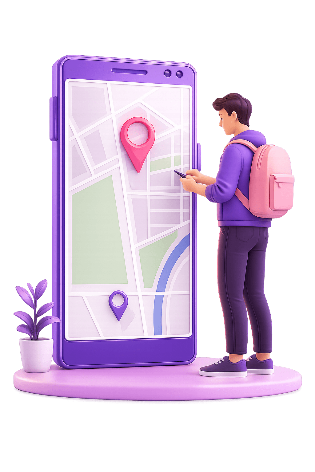 Find Our Location Map Illustration